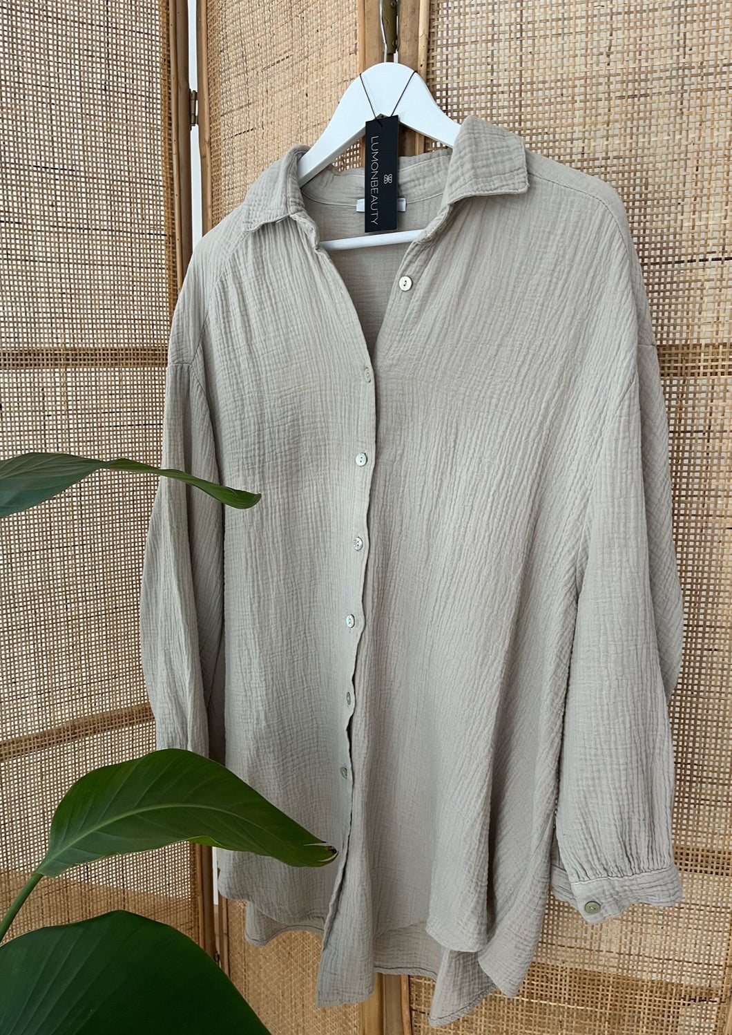 Musselin Bluse beige